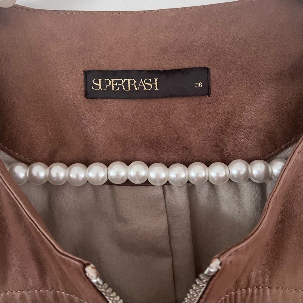 Supertrash Multi-Tone Patchwork Lamb Leather Bomb… - image 4